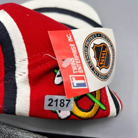 Vintage Chicago Blackhawks Hat Men Red Twins Enterprise NHL Snap Back Cap New - Picture 8 of 8